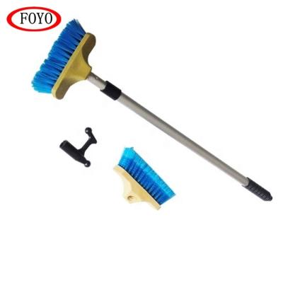 China Used In Universal Telescopic Boat Hook Fishing Boat Accessories Marine Aluminum Hook And Brushes 2 in 1 for sale