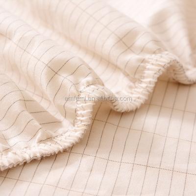 China Stripe ESD Organic Cotton Fitted Sheet With Local Country Plugs for sale