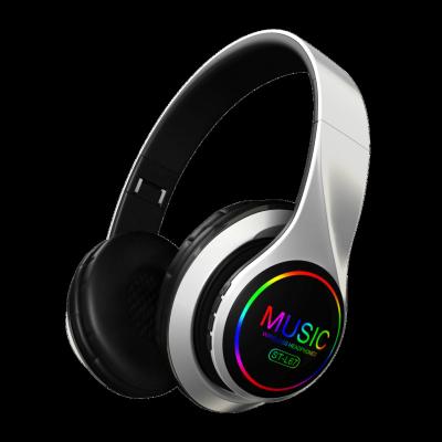 China Shenzhen OEM FM LED Light High Quality Stereo Sound Radio Noise Canceling Earphone Gaming Headset BT Earbuds Wireless Headset for sale