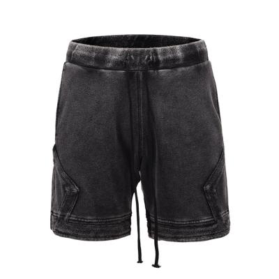 China Custom Sport Gray Summer Vintage Washed Anti-wrinkle Mens Streetwear Thick Shorts for sale