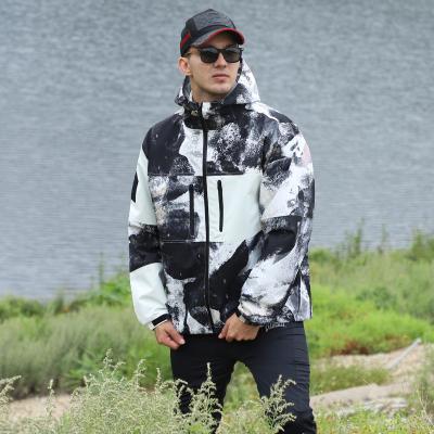 China Stylish Printing Punk Running Waterproof Anorak Zipper Plus Size Mens Jackets for sale