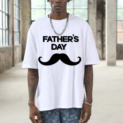 China Anti-Wrinkle Wholesale Custom Oversized Dad Sleeve Father's Day Graphic Tops Short Logo Printed Men Clothing Man for sale