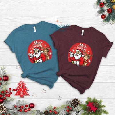 China Wholesale Anti-Wrinkle Fashion Christmas T-shirt Women Short Sleeve 100 Cotton Hip Hop Plus Size T Shirt for sale