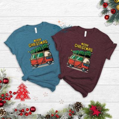 China Wholesale Custom Anti-wrinkle Christmas Vintage Printed T-shirt Printed T-shirt Women 100% Cotton T-shirts for sale