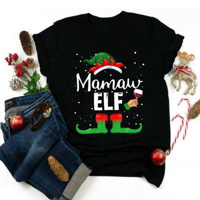 China Newest Women Anti-Wrinkle Christmas T-shirt Women's Casual Graphic Tees 100% Print Oversized Cotton T-shirt Shirt for sale