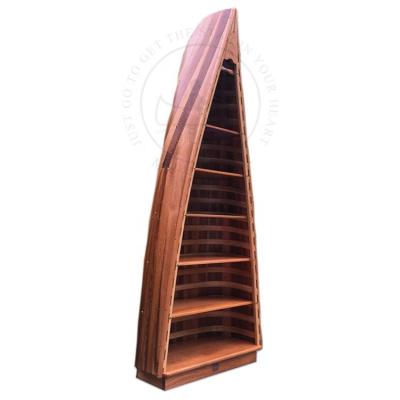 China For shelf canoe enthusiast or forshow handcraft wood shelf/wooden canoe shelf/canoe individual to accept custom size for sale