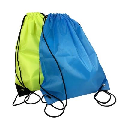 China Hot Sale Eco-friendly Waterproof Polyester Drawstring Backpack Bag Cheap Sports Draw String Bags Promotional Drawstring Custom Logo Bag for sale