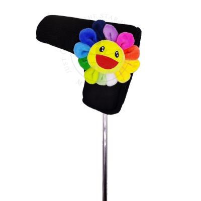 China Colorful smile flower golf putter head cover hea dcover golf putter/golf head cover blade putter/putter cover for sale