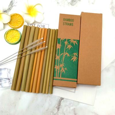 China High Quality Reusable Natural Bamboo Straw Biodegradable Bamboo Drinking Straw Set for sale