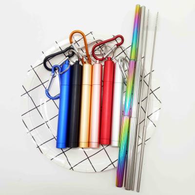 China Viable Professional Supplier Drinking Straw Stainless Steel Telescopic Straw Set for sale