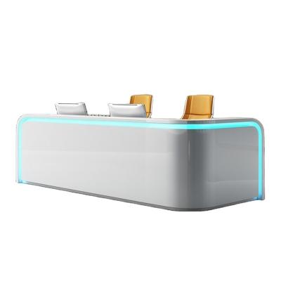 China QTZ03 Shiny Fashion Clothes Store Supermarket Modern Design Office Front Desk Reception Cash Counter Front Counter Reception for sale