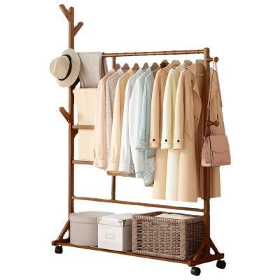 China (YMJ3 Adjustable floor-to-ceiling adjustable household other solid wood coat rack and hat rack multi-function rental mobile housing and hat rack for sale