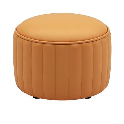 China Modern Cheap Price DZ01 Living Room Bedroom Corridor Multi Color Balcony Leather Round Ottoman Foot Stool Round Stools Modern Stools for sale