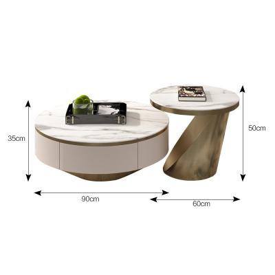 China Contemporary Frame Coffee Table Center Table Nesting 3 Years Modern Luxury Living Room Marble CJ04 Gold Metal Design Cavity Coffee Table for sale