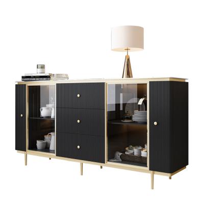 China MDF Living Room Furniture Cabinets Cabinets Wooden Sideboard Black (from Sideboard Other) Steel Frame Adjustable Modern Italian Luxury Storage Cabinet CBG09 for sale