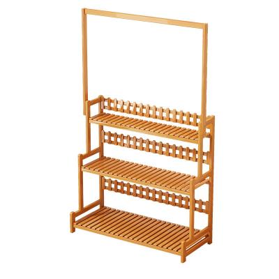 China HJ11 Contemporary Flower Rack Design Pot Wood Show Adjustable Outdoor Modern Shelves Rack Indoor Flower Plant Shelf for sale