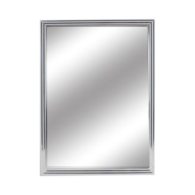 China Wall Mounted Rectangle Vintage Aluminum Frame Stripe Design Bright Smart Bathroom Mirror for sale