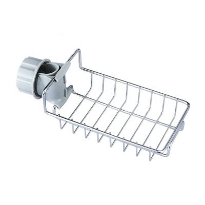 China Kitchen Stainless Steel Shelf Sponge Faucet Rack Sponge Holder Storage Rack Hanging Soap Sponge Storage Rack for sale