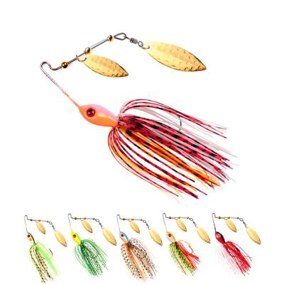 China Metal hotsale spinner bait fishing for luring jig skirts rubber spinnerbait for sale