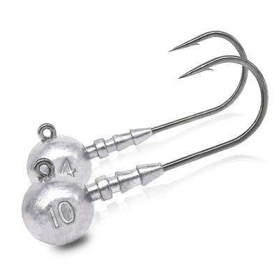 China Lead quality strong fishhook wire stocking ware sharp jighead hot sale jig head hook for sale