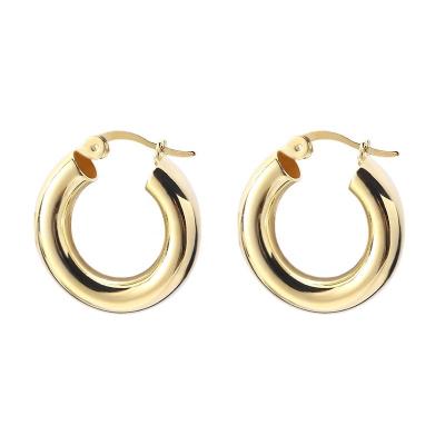 China Fashion Trend 925 Sterling Silver 18K Korean CLASSIC Gold Plated Hoop Earrings Jewelry For Women for sale