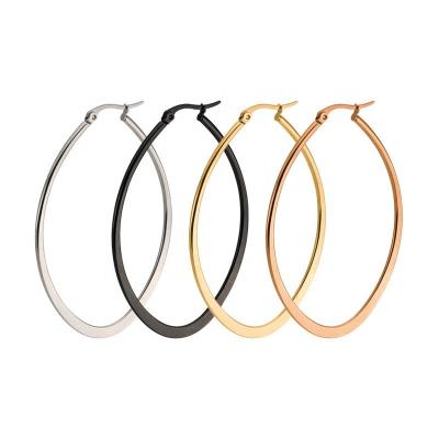 China Fashionable custom cheap earrings wholesale round stainless steel metal wire circle gold hoop earrings for sale