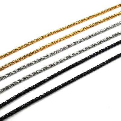 China Punk Rock Stainless Steel 14K 18K Gold Chains CLASSIC Personalized Black Twisted Jewelry For Men for sale