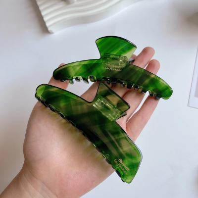 China Custom Simple Custom Claw Clip Fashion GREEN Color Claw Acetate Hair Accessories GREEN Color Acetate Hair Clip OEM Thick Hair ODEM for sale