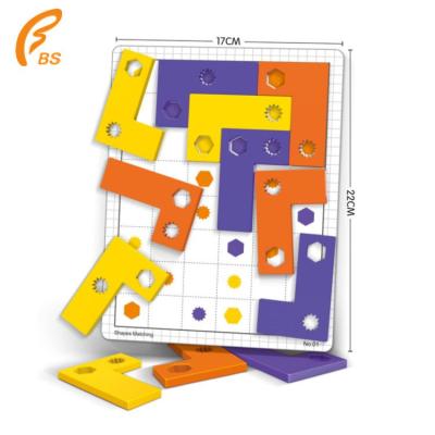 China High quality educational L shape board matching table games inside play 24.5*20*6cm for sale