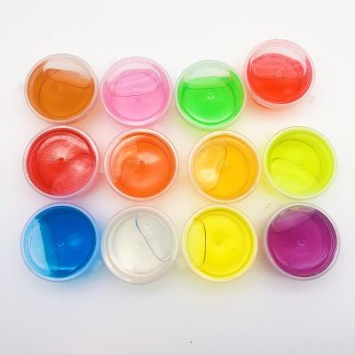 China 12 Crystal Color Mud Children Snot place Jelly Clay Crystal Mud Slime transparent 7.5*34cm for sale