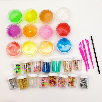 China Hot Sale Diy Crystal Super In 12 Colors For Kids Slime Making Slime Kit 24.5*19*13cm for sale