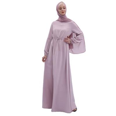 China Manufacturer Hot Sale High Quality Long Sleeve Lotus Pink and Coral Red Muslim Elegant Ladies Abaya Dress with Belt Wholesale Abayas for sale