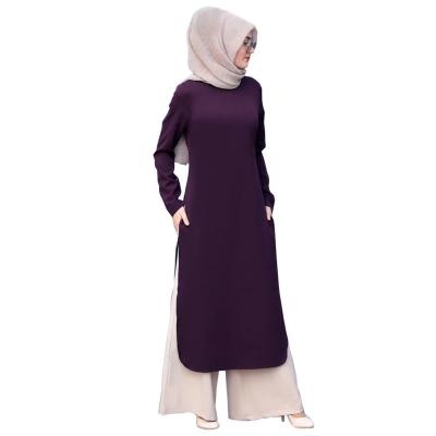 China Factory Supply Hot Sale Long Sleeve Long Tops For Muslims With Pants Set Islamic Clothing Women for sale