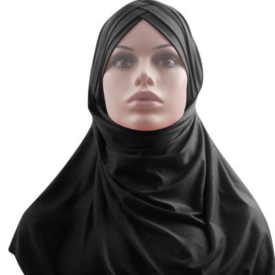 China Wholesale Black Dubai Arabic Polyester Fashion Scarf Turkish Hijab Modern Muslim Women Hijab for sale