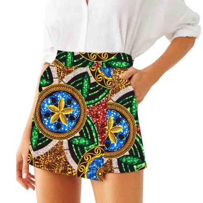 China 2021 African Cotton Factory Supply Kitenge Wax Print Ankara Cotton African Ankara Skirt Women for sale