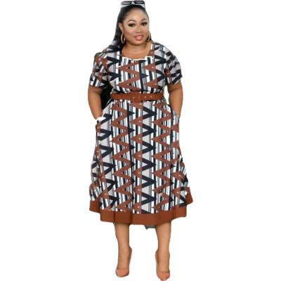 China Polyester plus size turkey office ladies elegent clothes african turkey clothing print women workout clothes for sale