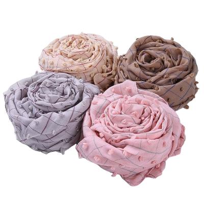 China Solid colors new wholesale chiffon hijab flocking hijab 2021 muslim hijab scarf malaysia fashion turkish chiffon turban for sale