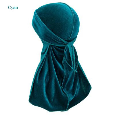 China Hot Sunscreen Amazon Sale Gold Velvet Long Tail Braid Pirate Hat Baotou Hat Turban Hat Velvet Durag for sale