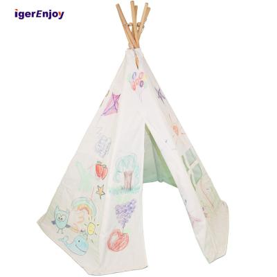 China Soft Toy Decorate Your Own Canton Big 100 Premium Cotton Canvas Kids Play Tent Teepee Teepee for sale