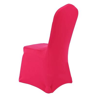 China Plain 100pcs/lot/Polyester Fuchsia Spandex Chair Covers Cheap Stretch Chair Covers Seat Protector Free Shipping Fitted Chair Cover for sale