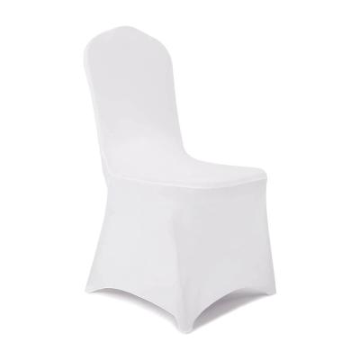 China Plain 100pcs/lot/Polyester White Wedding Spandex Chair Covers Stretch Chair Covers Seat Protector Free Shipping Fitted Cheap for sale