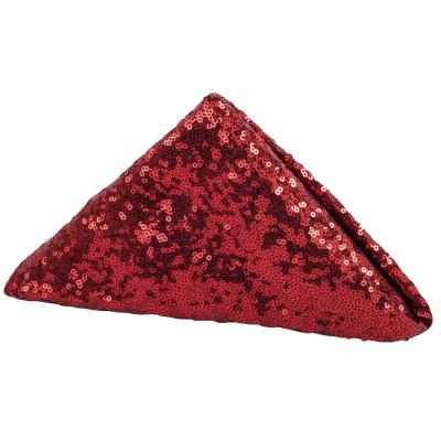 China Sequin Fabric Burgundy Glitz Sequin Napkin Table Decoration For Wedding/Party Red Color Table Napkin Decoration 20x20