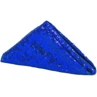 China Royal Blue Sequin Cloth Flashy Sequin Napkin Table Decoration For Wedding/Party Red Color 50x50cm Table Napkin Decoration for sale