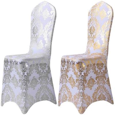 China Simple Damask Dining Chair Covers Print Removable Washable Spandex Stretch Decorative Chair Slip for sale