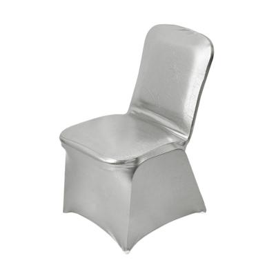 China Simple metallic chair covers universal stretch chair covers chair protector for wedding, banquet party shiny SILVER for sale