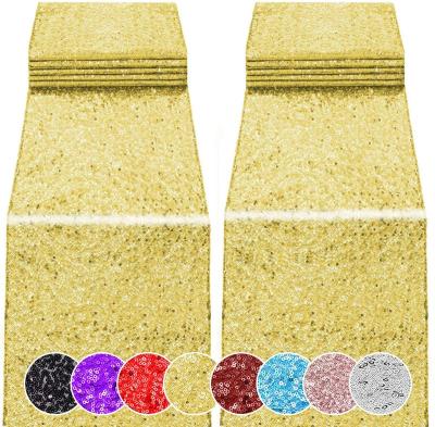 China Pure Color Gold Sequin Table Runners For Banquet / Wedding for sale