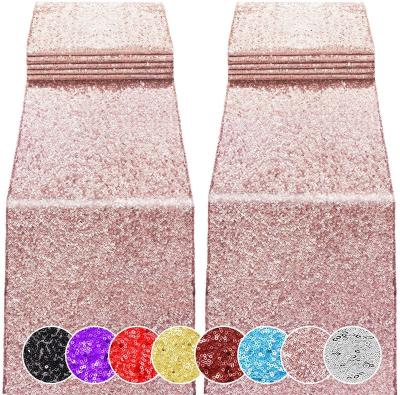 China Pure Color Blush Sequin Table Runners For Banquet / Wedding for sale