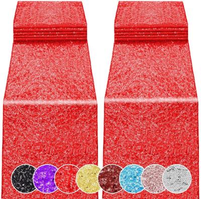 China Pure Color Red Sequin Table Runners For Banquet / Wedding for sale