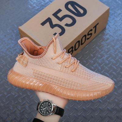 China New Style 350 Trend Fashion Sneakers Men's Breathable Sports Shoes Fly Running Shoes Women's Knitting Tennis Shoes for sale