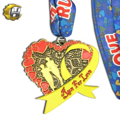 China All over the World Promotion Marathon Sports Metal Medal Star Medal Custom Glitter Metal Medal with Ribbon for sale